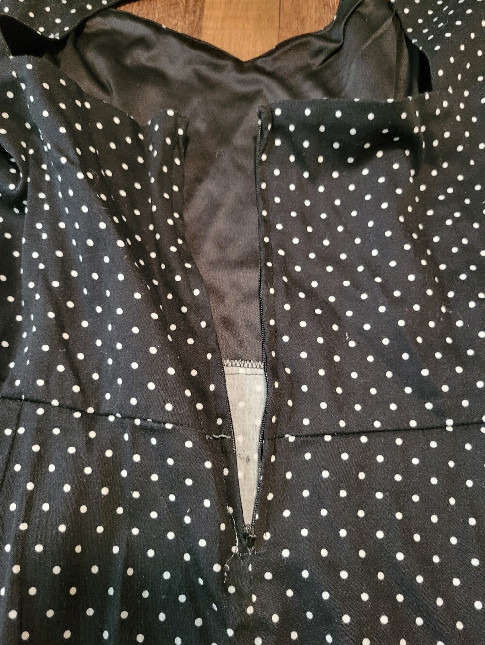 Torrid Black White Polka Dot Sweetheart Neckline Fit-and-Flare Dress - Picture 5 of 11